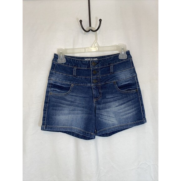 Mossimo High Rise Denim Shorts Size 5 Blue - Picture 1 of 5